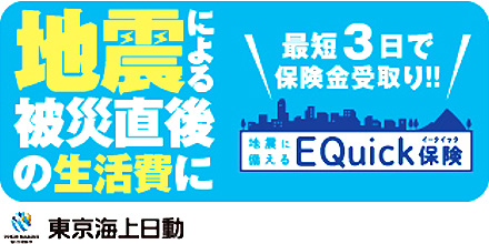 EQuick保険(震度連動型地震諸費用保険)
 MARINE PASSPORT